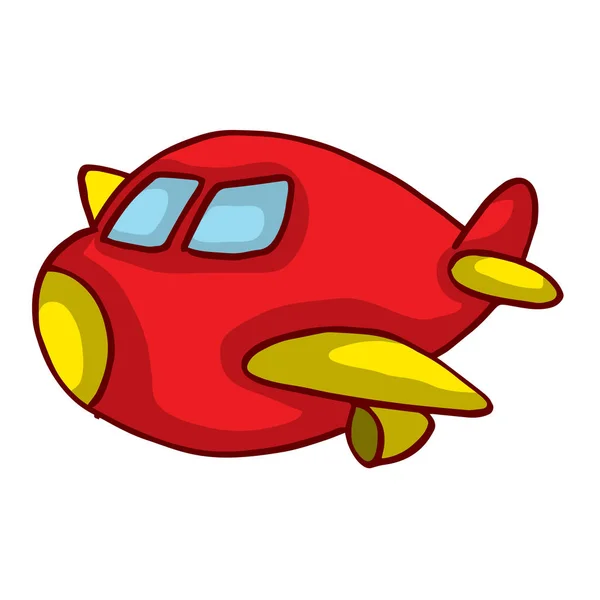 キッズ デザインの漫画赤い飛行機 — ストックベクタ