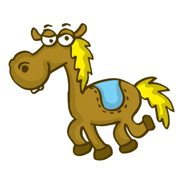 Feliz caballo divertido vector de dibujos animados — Vector de stock