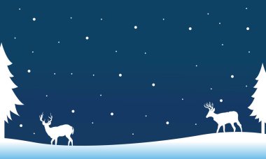 Geyik hill kışın silüeti