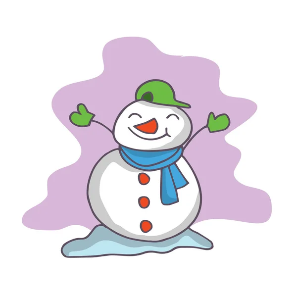 Caricature de collection bonhomme de neige stock — Image vectorielle