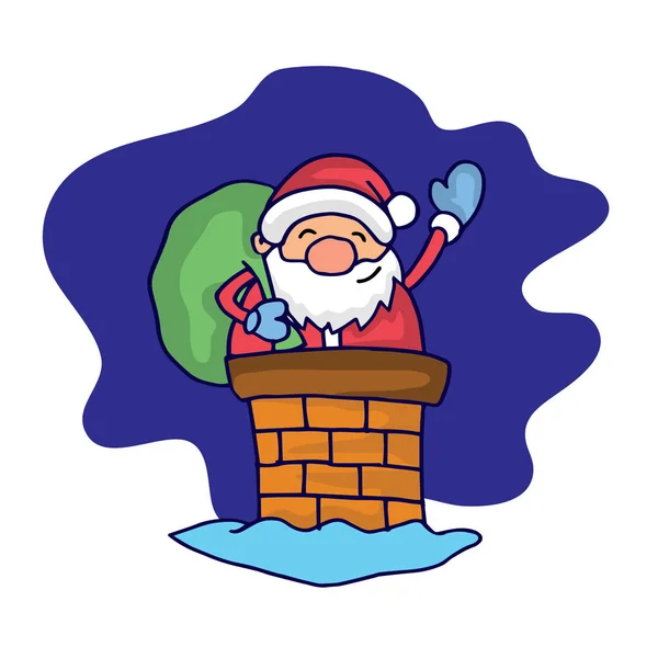 Personaje Santa Claus por la noche — Vector de stock