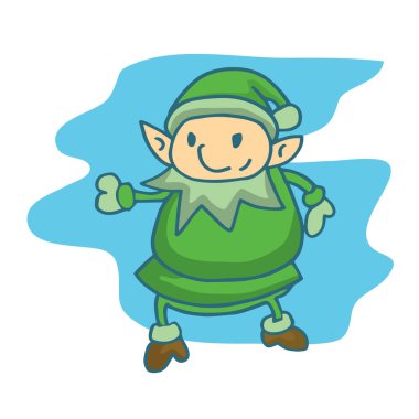 Sevimli Noel elf karikatür koleksiyonu hisse senedi