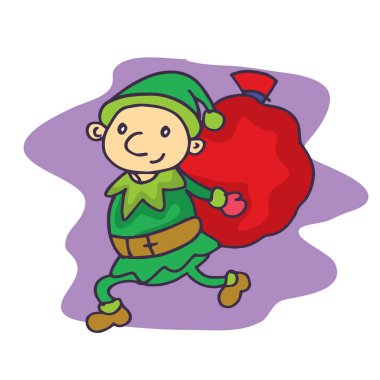 Noel Tema elf hediye çanta ile