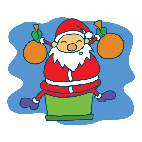 Happy Santa dessin animé thème de Noël — Image vectorielle