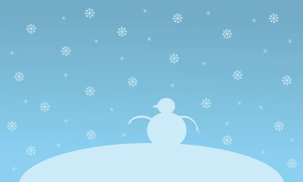 Natal boneco de neve paisagem na colina —  Vetores de Stock