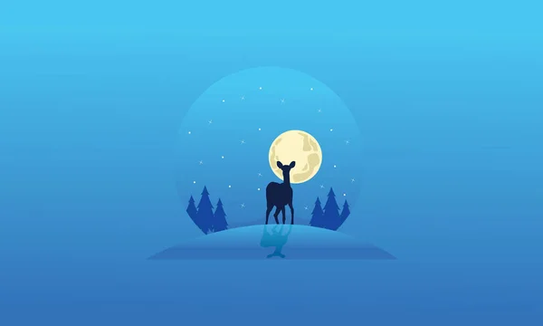 Coleção de cervos Paisagem de Natal — Vetor de Stock