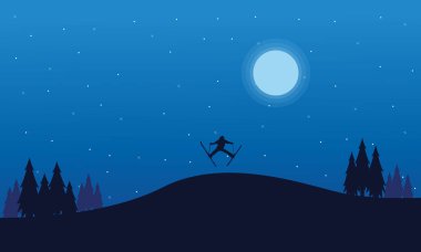 Gece insanlar kayakçı Noel