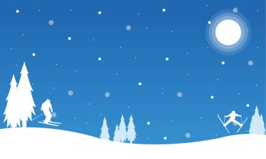 Noel manzara toplama silüeti