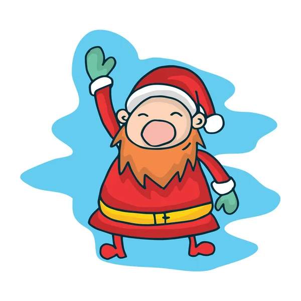 Santa Claus ondeando ilustración vector — Archivo Imágenes Vectoriales