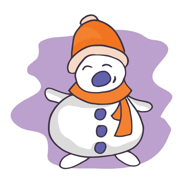 Cute snowman Christmas character vector — Stock Vector