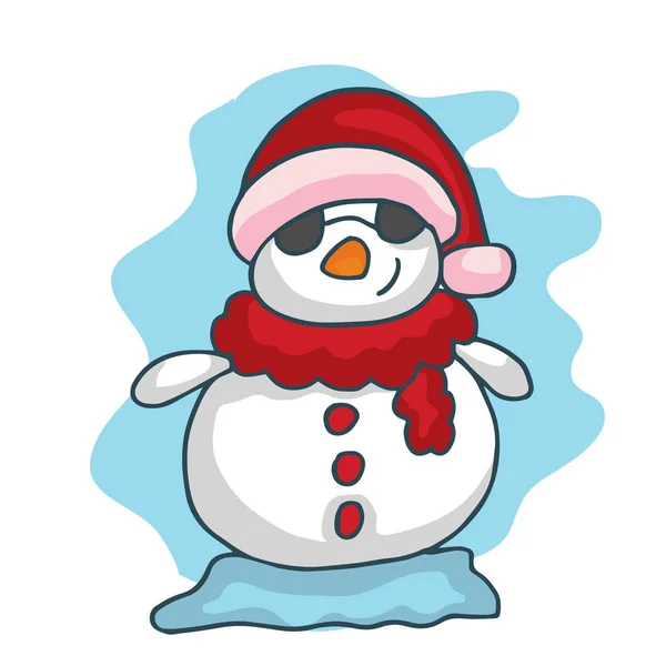 Christmas snowman funny collection stock — Stock Vector