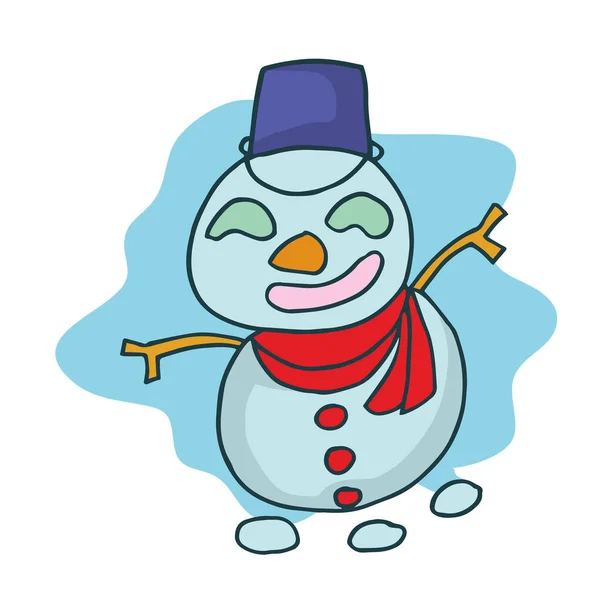 Arte vetorial de personagem boneco de neve — Vetor de Stock