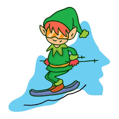 Elf Kayak yardımcıları Noel vektör sanat