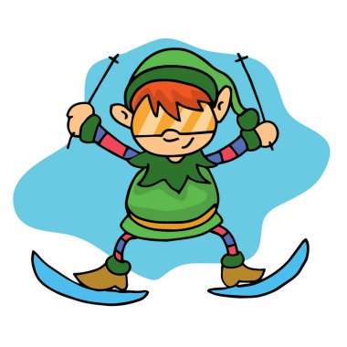 Mutlu elf Kayak Noel Tema