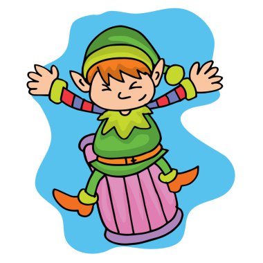 Koleksiyon elf yardımcı Noel vektör