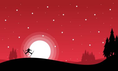 Neşeli Noel manzara koleksiyonu vektör