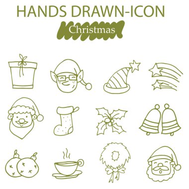 Koleksiyon simgeler vektör Noel