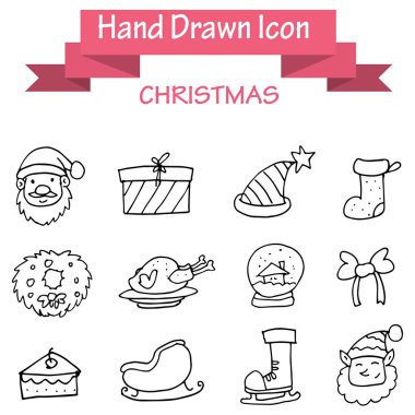 El çizmek Noel simgeler stok