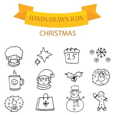 Christmas simgeleri el ile çizmek