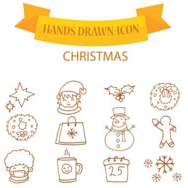 Turuncu Noel simgeler gösteren resim