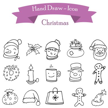 El çizmek Noel simgeleri