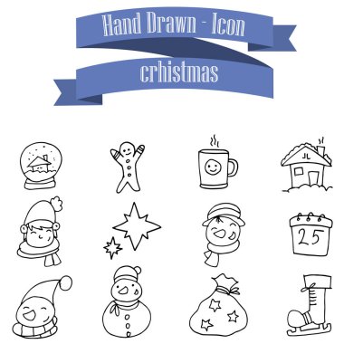 El ile Noel Tema simgeleri çizmek