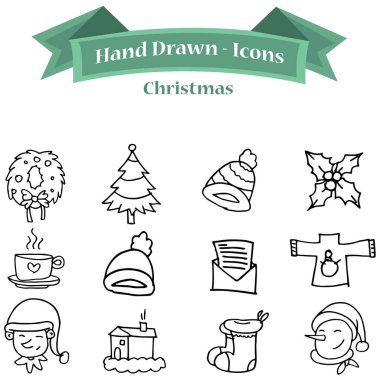 Noel simgesi toplama el çizmek ayarla