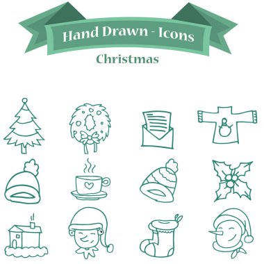 Koleksiyon stok Noel simgesi ayarla