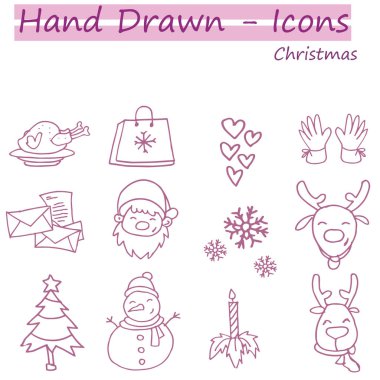 El çizmek Noel simge kümesi