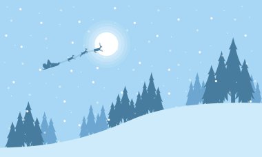 Tren santa gökyüzüne niht peyzaj üzerinde