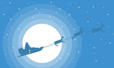 Noel manzara santa üzerine gökyüzü tren