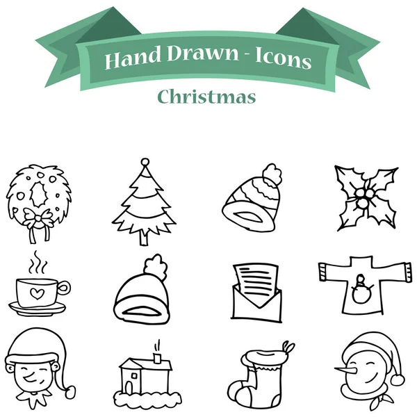 Noel simgesi toplama el çizmek ayarla