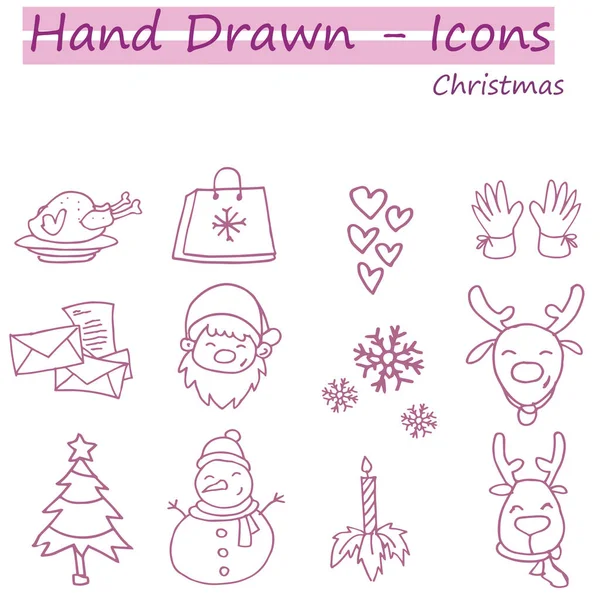 El çizmek Noel simge kümesi