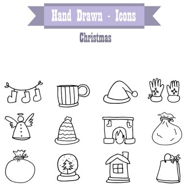 Beyaz arka plan Christmas simgesini ayarla