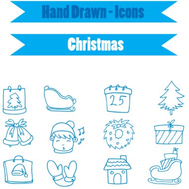 Collectio hisse senedi Noel simge vektör