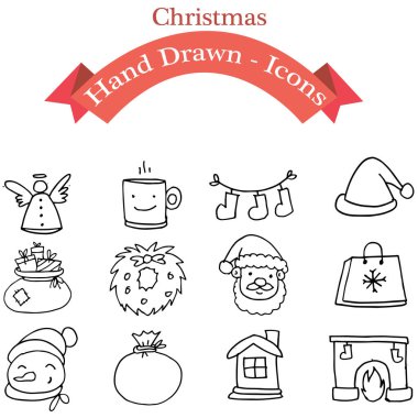 Vektör sanat öğesi Noel simgesi ayarla