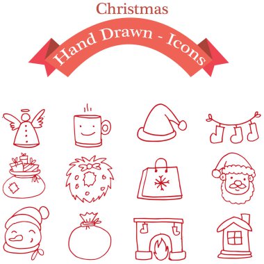 Noel simge kümesi vektör çizim