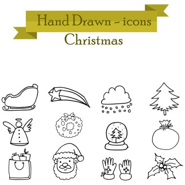 Noel simgeler vektör sanat kümesi