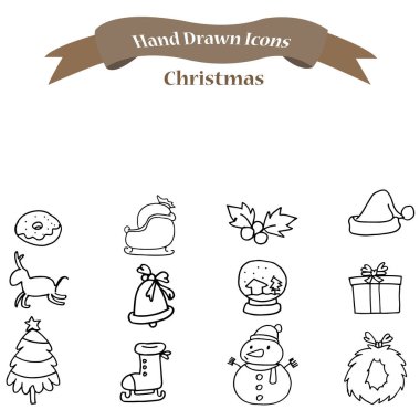 Noel simgeleri resimde kümesi