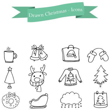 El çizmek Noel simgelerin ayarlamak