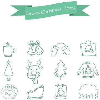 Çan geyik ile Noel simgelerin çeki düzen vermek