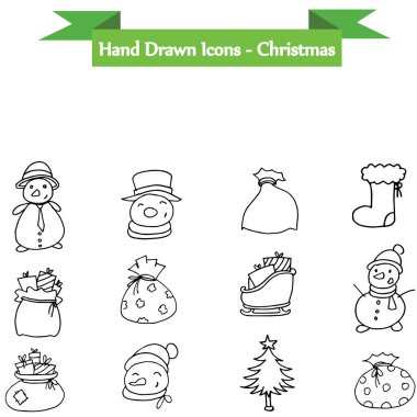 Vektör Noel öğe Icons set