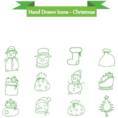 Tatil ve Christmas Icons set