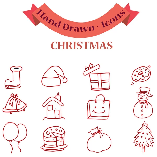 stock vector Collection icon of Christmas set