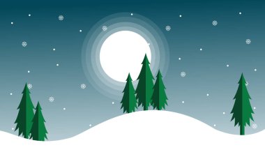 Ladin ve ay ile Noel sahne
