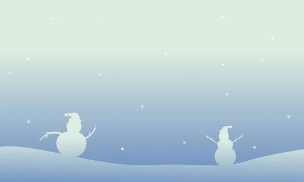 Tema de Navidad muñeco de nieve de paisajes — Vector de stock