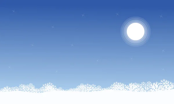 À noite flocos de neve cenário Natal — Vetor de Stock