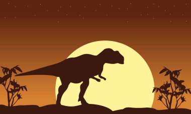 Mapusaurus sahne gündoğumu, silüeti