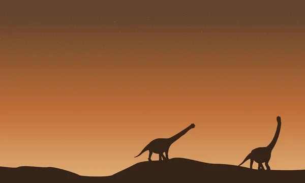 Paesaggio di argentinosauro sulla collina — Vettoriale Stock