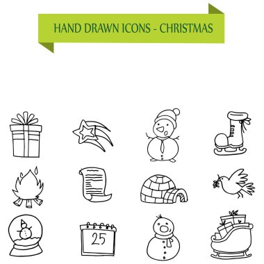 Noel simgeler el çekilmiş